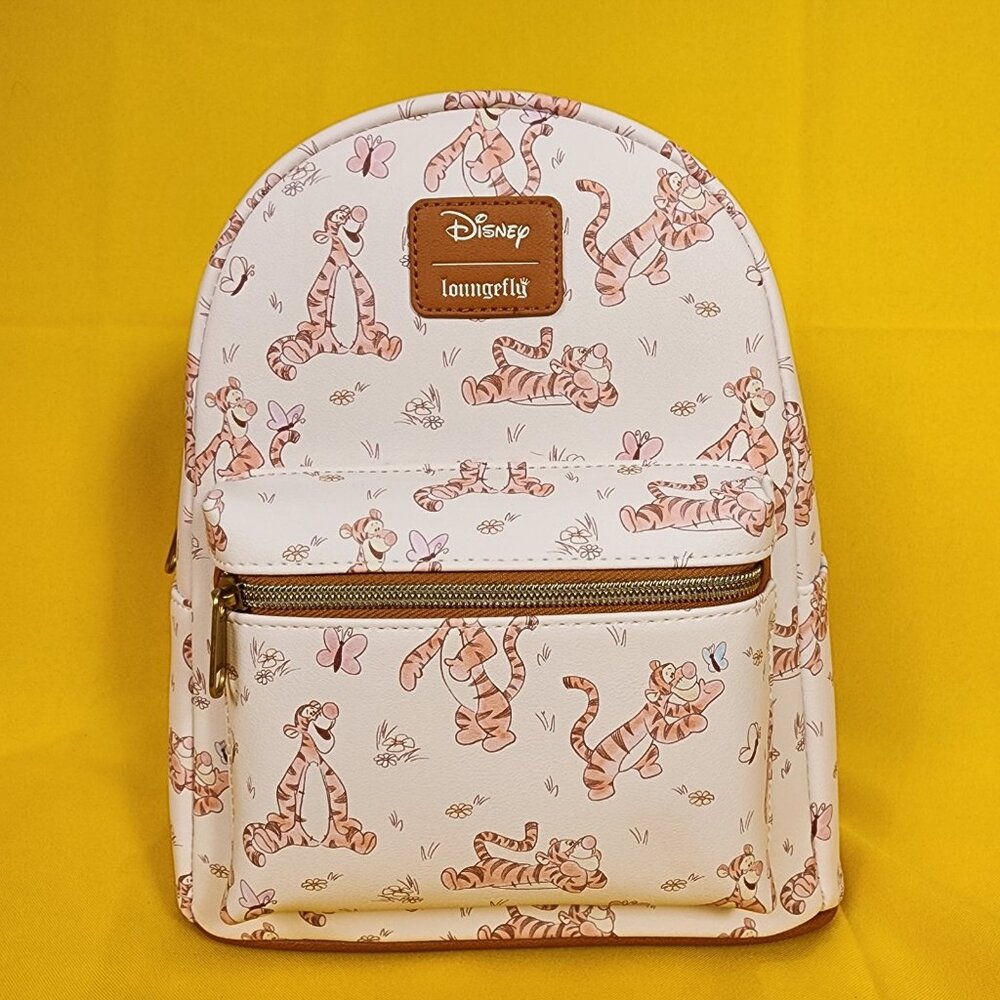 Loungefly Disney Winnie The Pooh Tigger Butterfly AOP Soft Tag Mini Backpack NEW